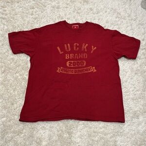 Lucky Brand Red Cotton T-Shirt Label